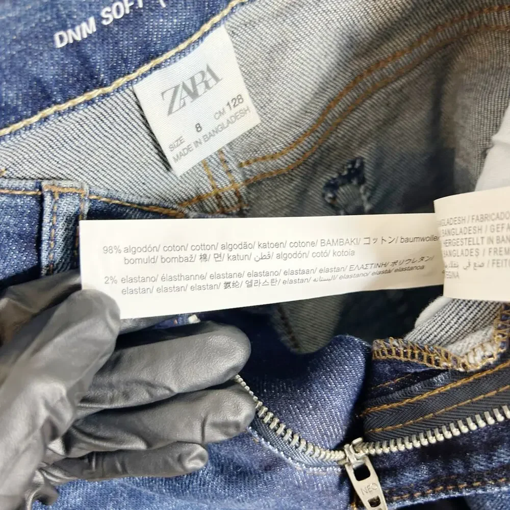 NWT Zara‎ Kids Straight Fit Denim Dark Rinse Size 8